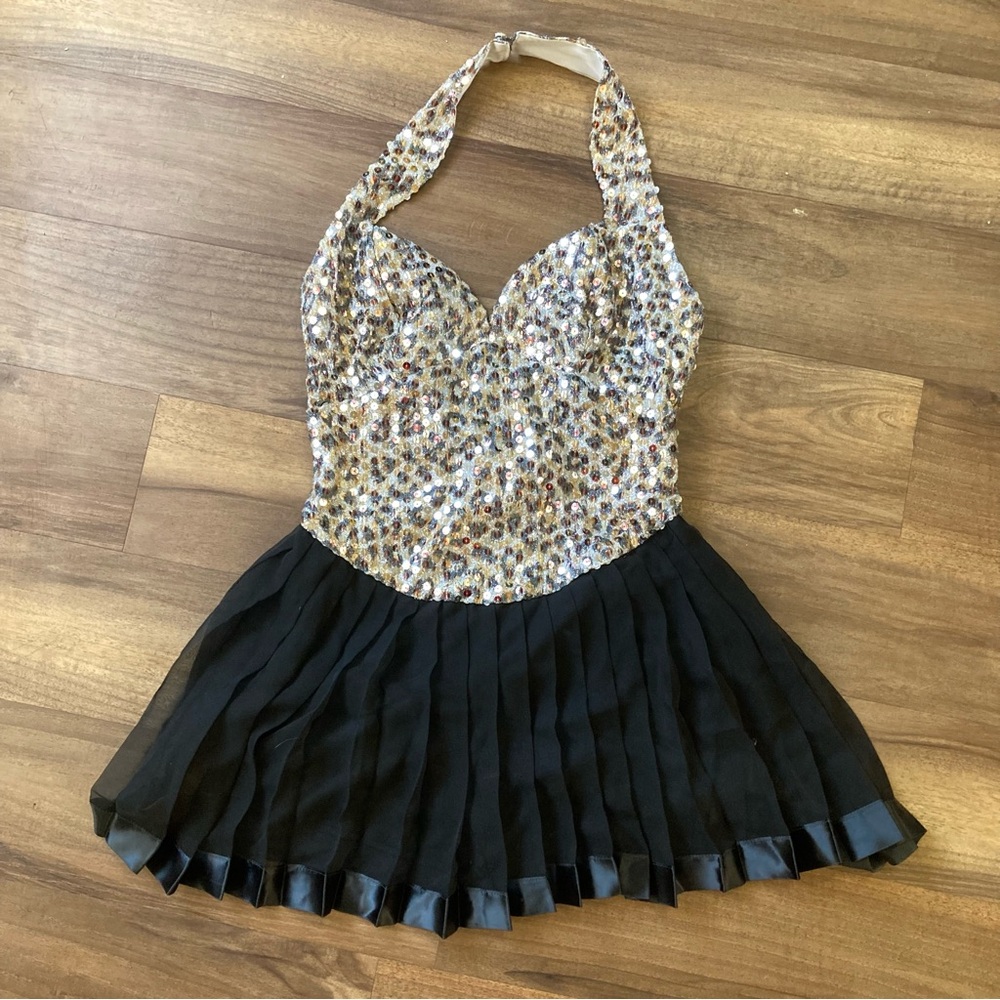 Vintage 90s “Climax” Sequin Leopard Print Mini Dress Clubbing